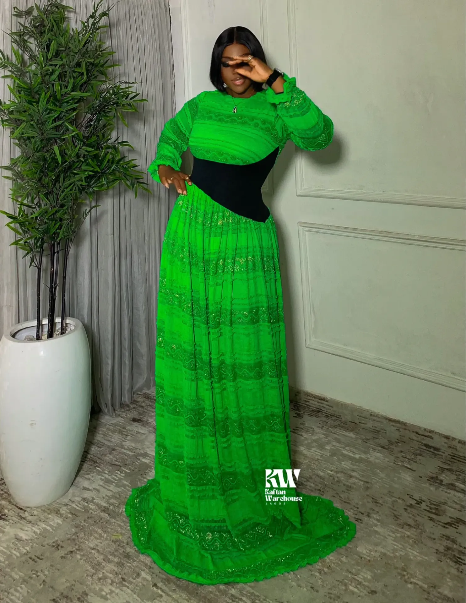 [KW-FG-TIANA-GRN-M] TIANA MAXI DRESS (M, Green)